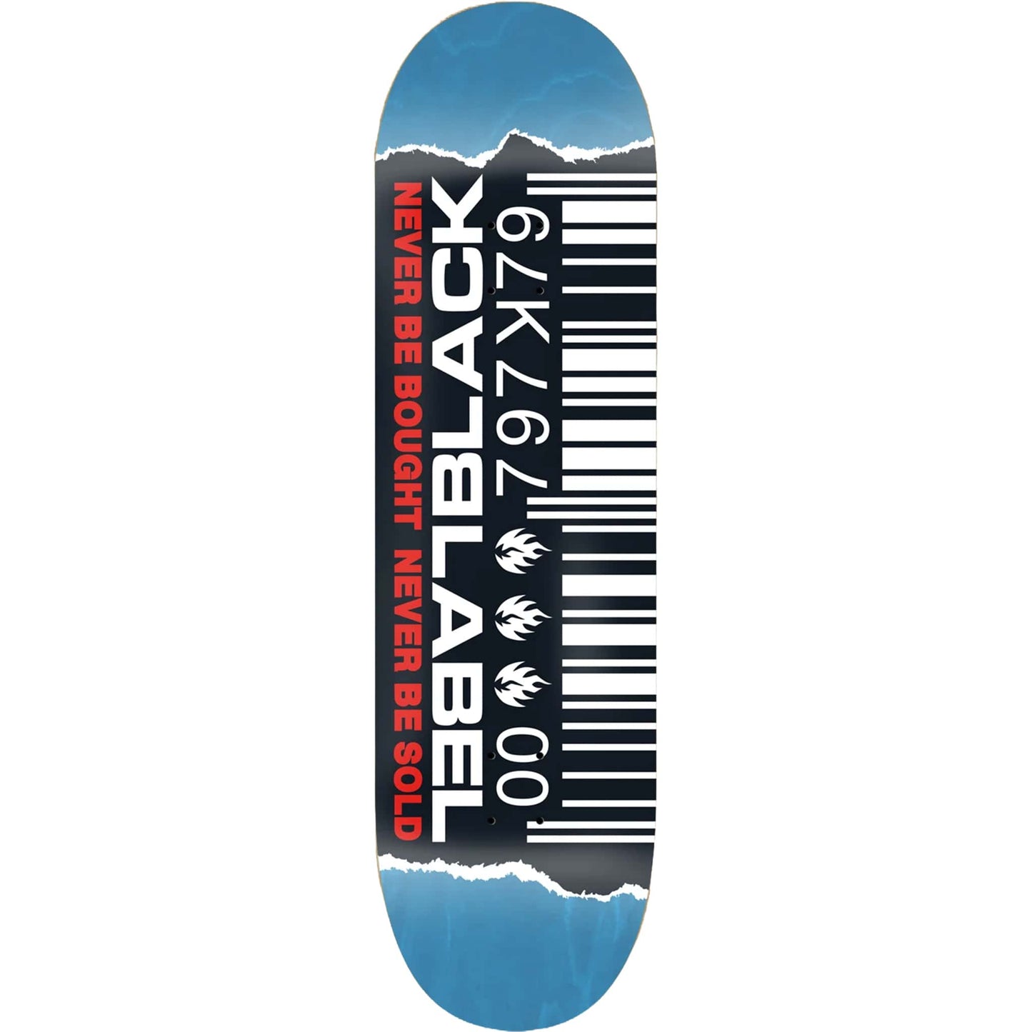 Black Label Ripped Barcode Skateboard Deck 8.25"