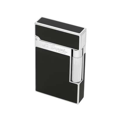 S.T. DUPONT LIGNE 2 BLACK LACQUERED PALLADIUM LIGHTER/BRIQUET 016296