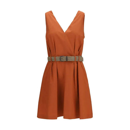 Brunello Cucinelli Orange Cotton Casual Dress