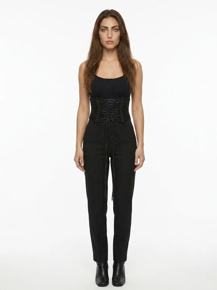 Dolce & Gabbana Black Lambskin High-Waist Belt