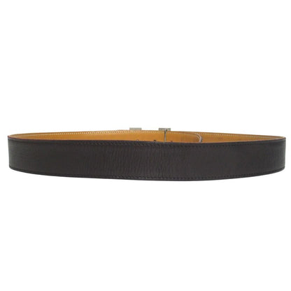 Hermes Constance Hmartelee Giboshi Reversible Belt 80 Brown Beige Silver