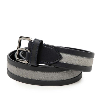 Louis Vuitton 100 40 Navy Gray Leather Suede Belt