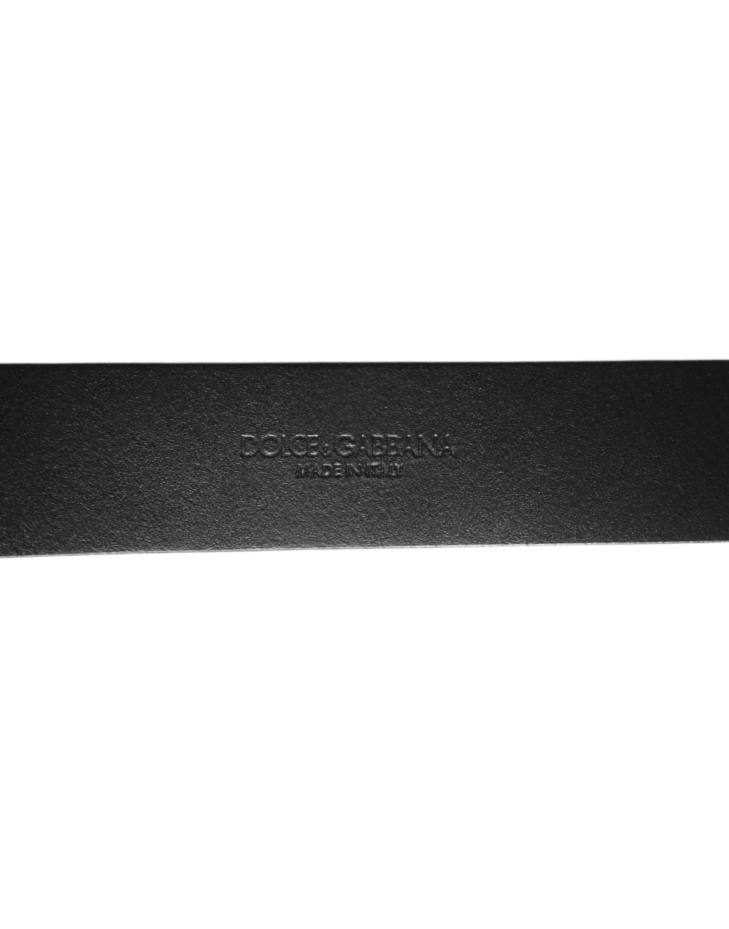 Dolce & Gabbana Black Silver Pebbled Texture Leather Buckle Men Belt