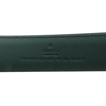 Gucci G Buckle Size 95 Leather Green Belt 0368