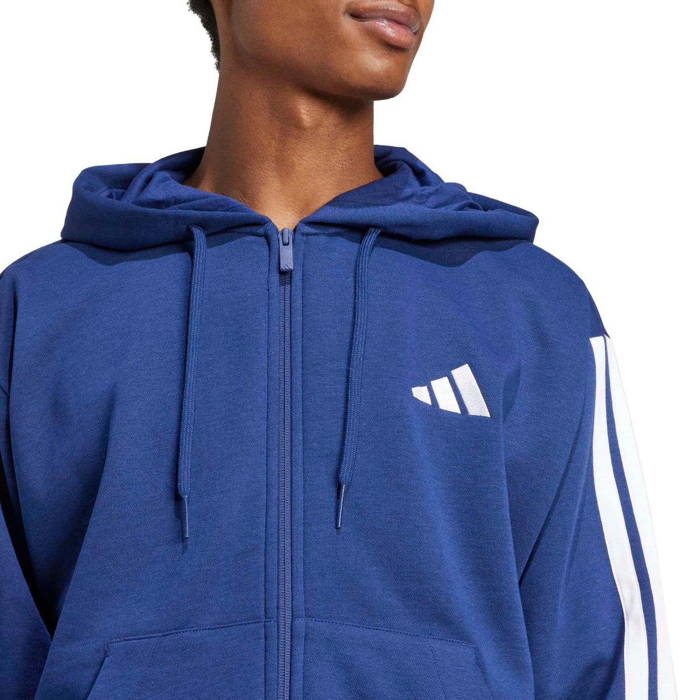 Essentials 3 Stripes Fleece FZ Hoody - Mens