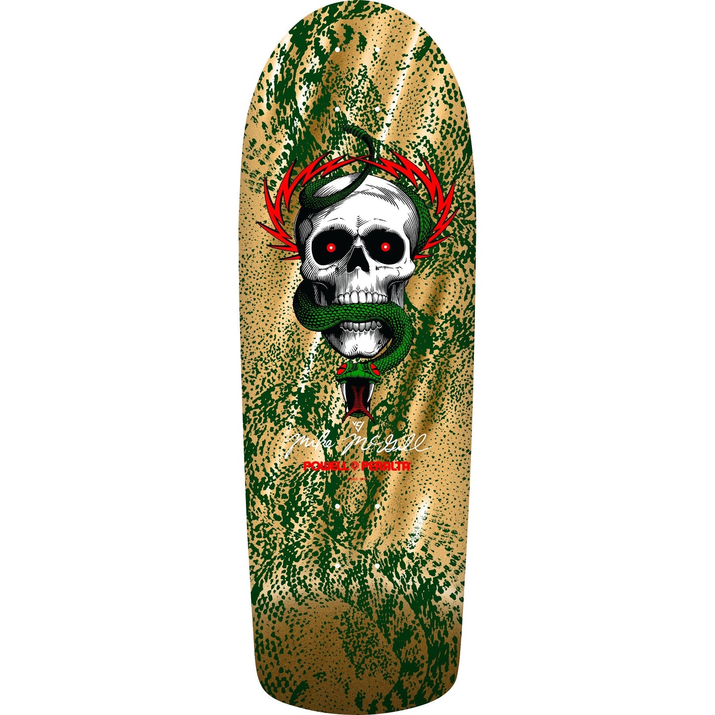 Powell Peralta Skateboard Deck McGill Skull and Snake Green/Gold Foil Old School Reissue