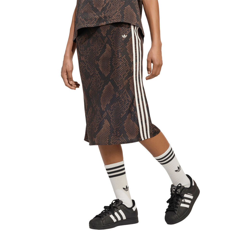 Snake Print Satin Skirt