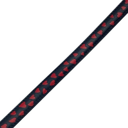 Christian Dior I Love Paris Belt Slim Small Heart Pattern Logo Total Leather